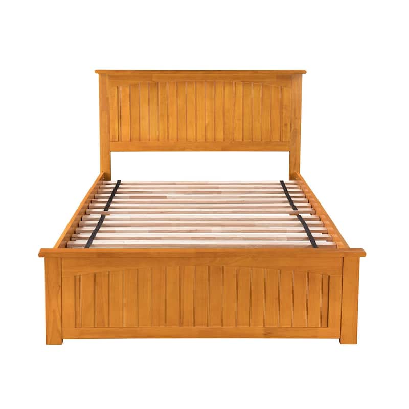 Asian Platform Bed with Drawers - Grey Finish, Modern Style Bed Frame, Underbed Storage, 84 Inch