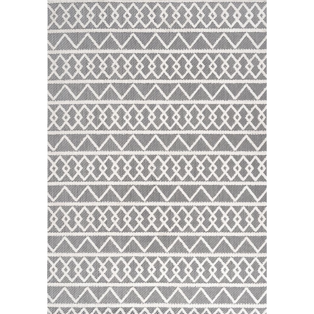 JONATHAN Y Ararat High-Low Pile Knotted Trellis Geometric Indoor/Outdoor Area Rug