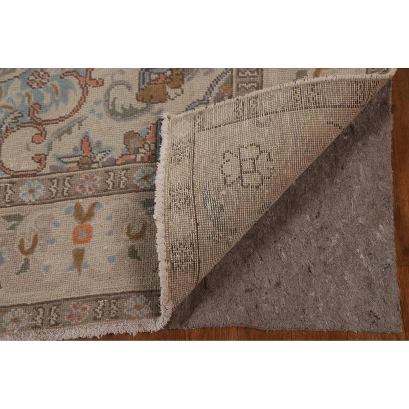 Vintage Medallion Distressed Tabriz Persian Rug Handmade Wool Carpet - 6'6" x 9'6"