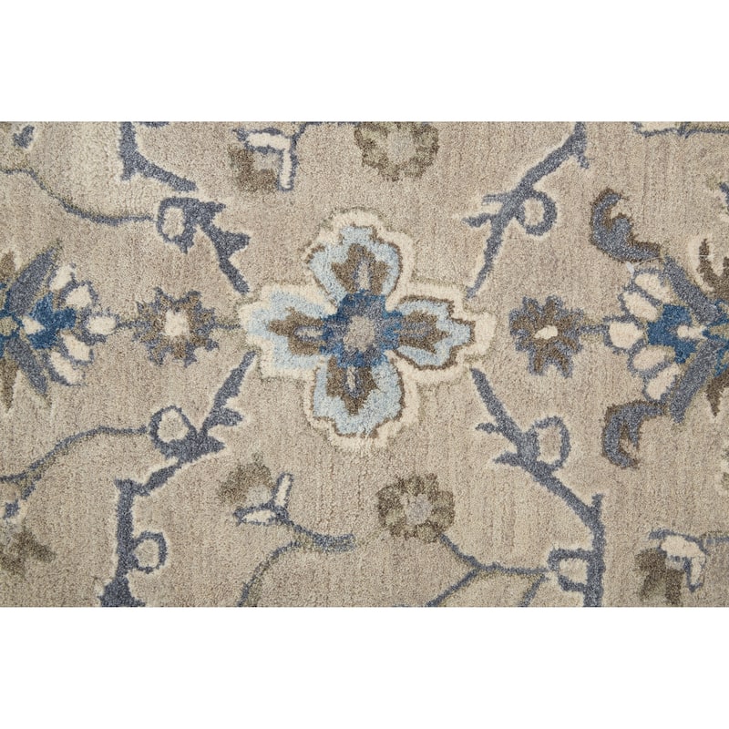 Mattias Tufted Persian Floral Rug, Warm Gray/Blue, Area Rug