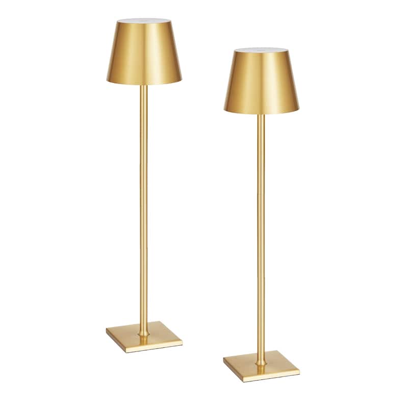 Cordless Table Lamp 2 PCS Rechargeable Battery Desk Lamp Adjustable Height Gold