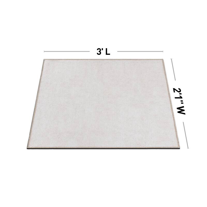 Contemporary Solid Machine Washable Area Rug