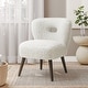 preview thumbnail 1 of 6, BELLEZE Modern Sherpa Accent Chair with Solid Wood Legs - White White