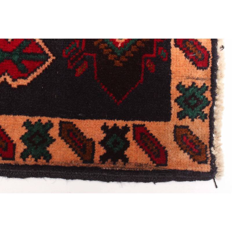 ECARPETGALLERY Hand-knotted Teimani Dark Navy Wool Rug - 2'9 x 4'6