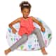 Kids Bean Bag Chair, Big Comfy Chair - Machine Washable Cover - 38 Inch Large - Canvas Multi-colored Hearts on White