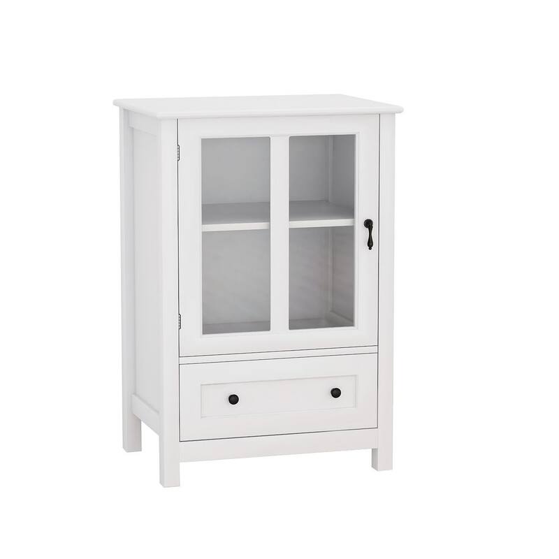 Versatile Storage Cabinet Glass Doors Buffet/Sideboard - 1 Door