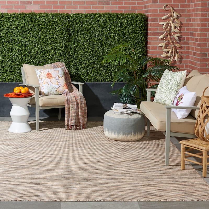 Nourison Positano Casual Modern Indoor/Outdoor Rug - 4' x 6' - Beige