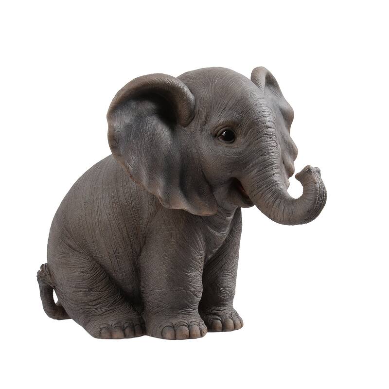Sitting Baby Elephant W/Trunk Up