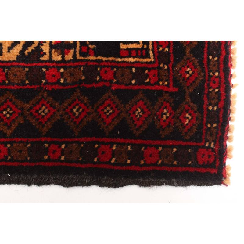 ECARPETGALLERY Hand-knotted Teimani Dark Brown Wool Rug - 2'11 x 4'8