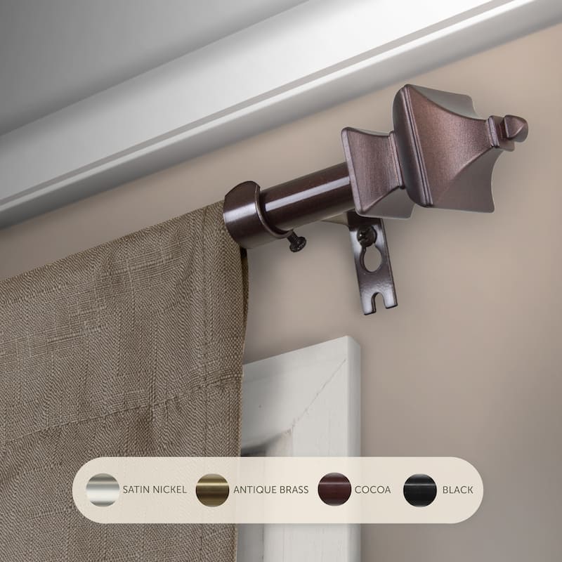 InStyleDesign Tierra Adjustable Curtain Rod - 28 to 48 inches - Cocoa