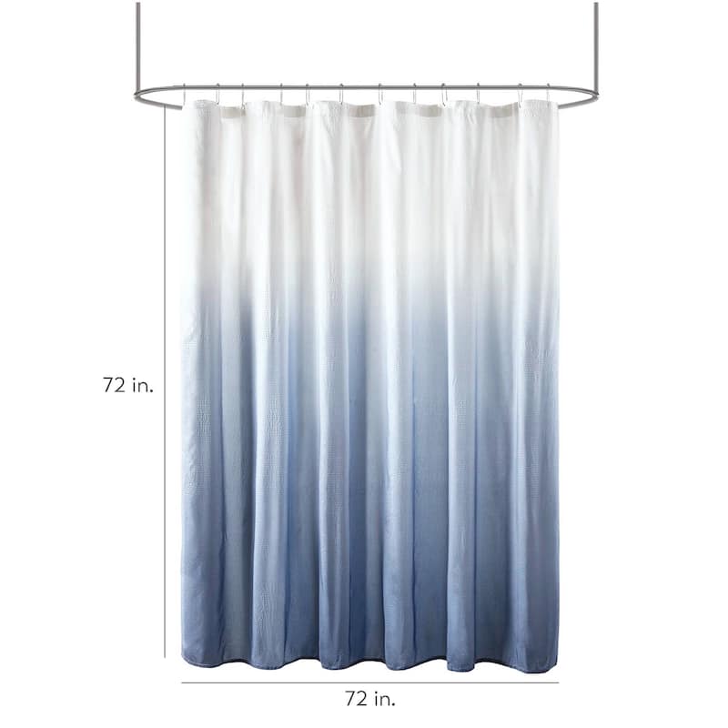 Madison Park Loire Ombre Printed Seersucker Shower Curtain