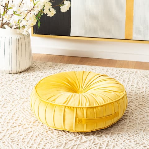 SAFAVIEH Clary Tufted Velvet 18-inch Round Floor Pillow