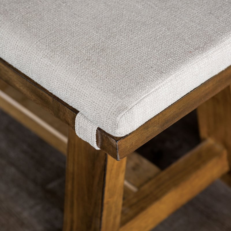 Furniture of America Drystan Rustic Ivory Padded Fabric 60-inch Dining Bench