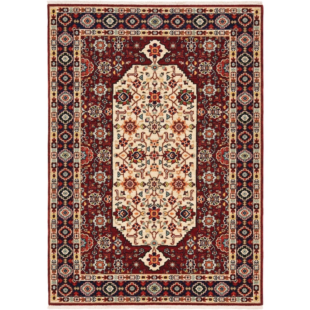 Style Haven Leander Persian Inspired Fringed Wool Blend Area Rug