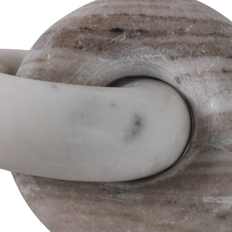 Stone Marble Decorative Object Intertwined Circular Design Handcrafted - 7" x 5" x 3"