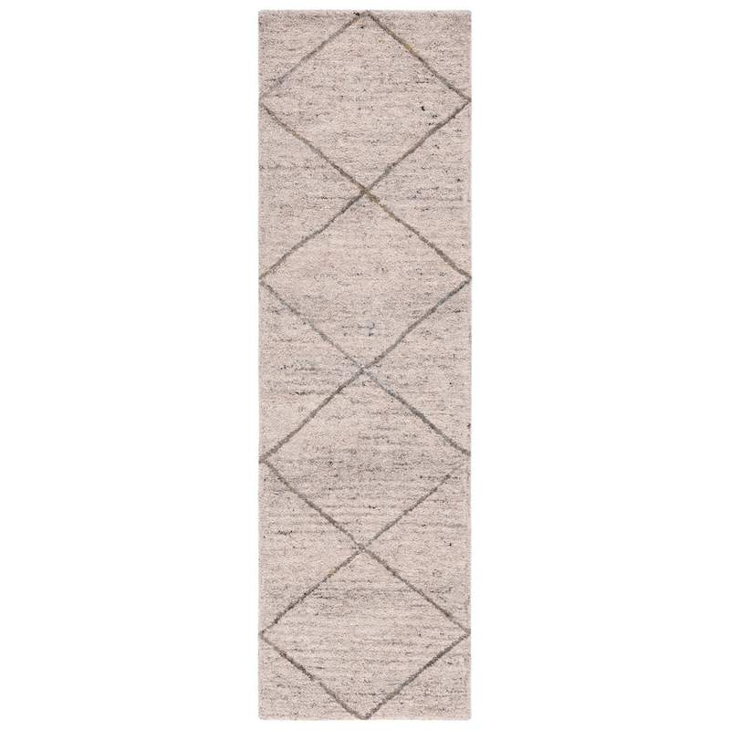SAFAVIEH Handmade Himalaya Fretwork Trellis Wool Rug - 2'3" x 8' Runner - Ivory