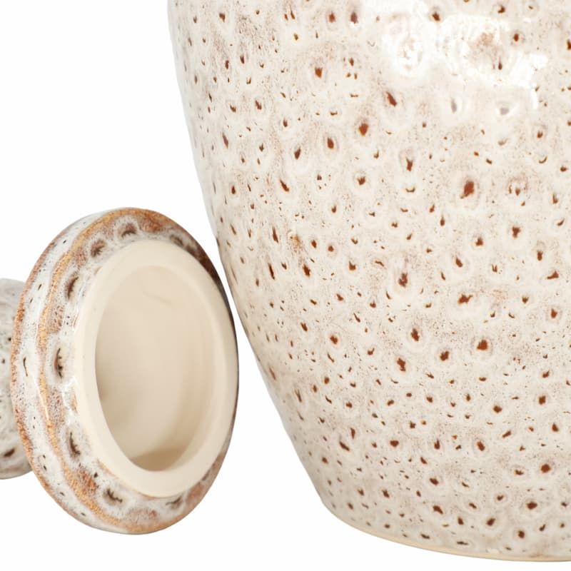 Sagebrook Home Exquisite Stoneware Truman Large Lidded Jar - Elegant Vase for Modern Home Decor