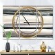 preview thumbnail 1 of 4, Designart 'Gold Watercolor Amethyst II' Glam 3 Panels Large Wall CLock - 36 in. wide x 28 in. high - 3 panels