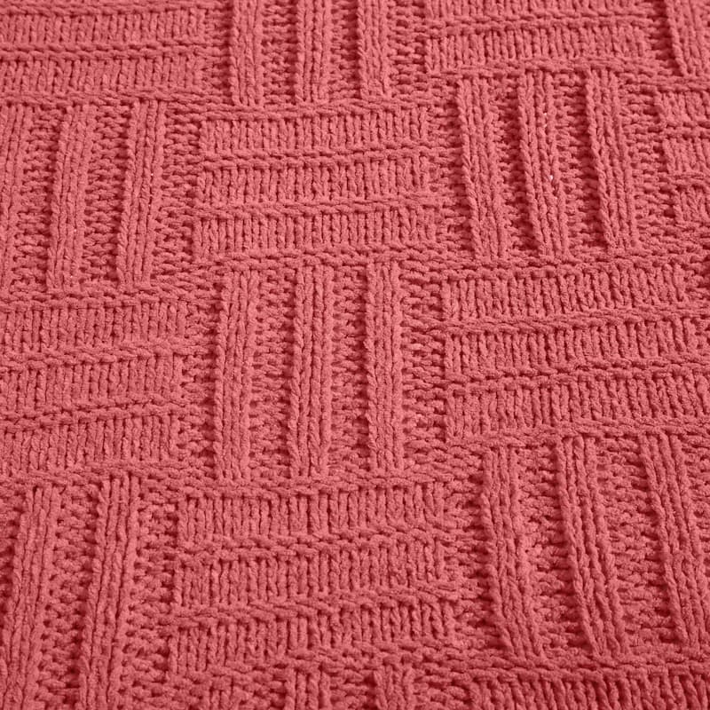 Tommy Bahama Chain Basket Solid Reversible Throw Blanket