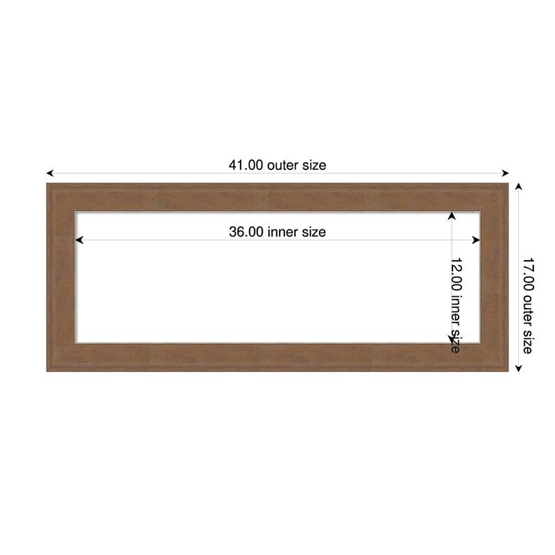 Amanti Art Alta Brown Grey Framed Dry Erase Magnetic Board - 41 x 17 in - Alta Medium Brown