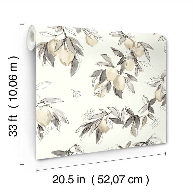 Chesapeake Lemonade Grey Citrus Wallpaper