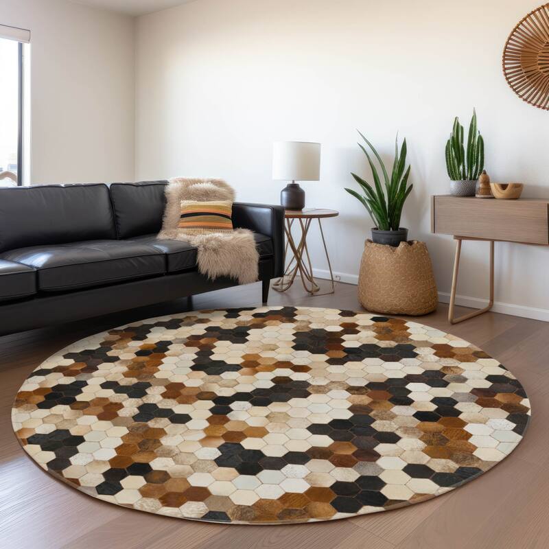 Premium Washable Super Soft Modern Mosaic Mayfield Rug - Multi - 8' x 8' - Round