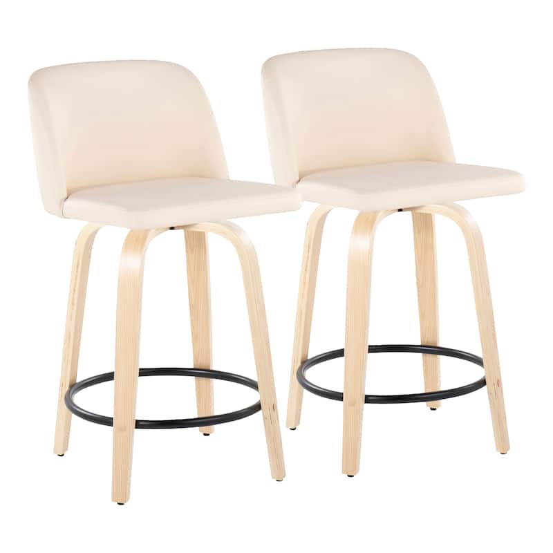Carson Carrington Vallberga 24" Counter Stool with Natural Wood Base (Set of 2)