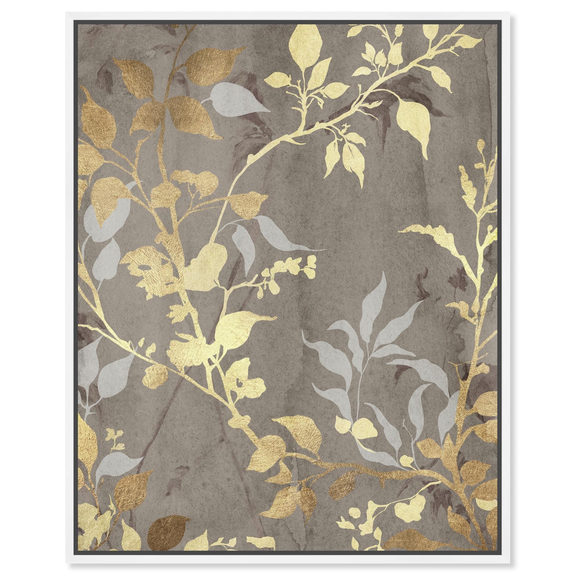 Luxe Botanicals Gold Floral Art Framed Canvas Print by Art Remedy
