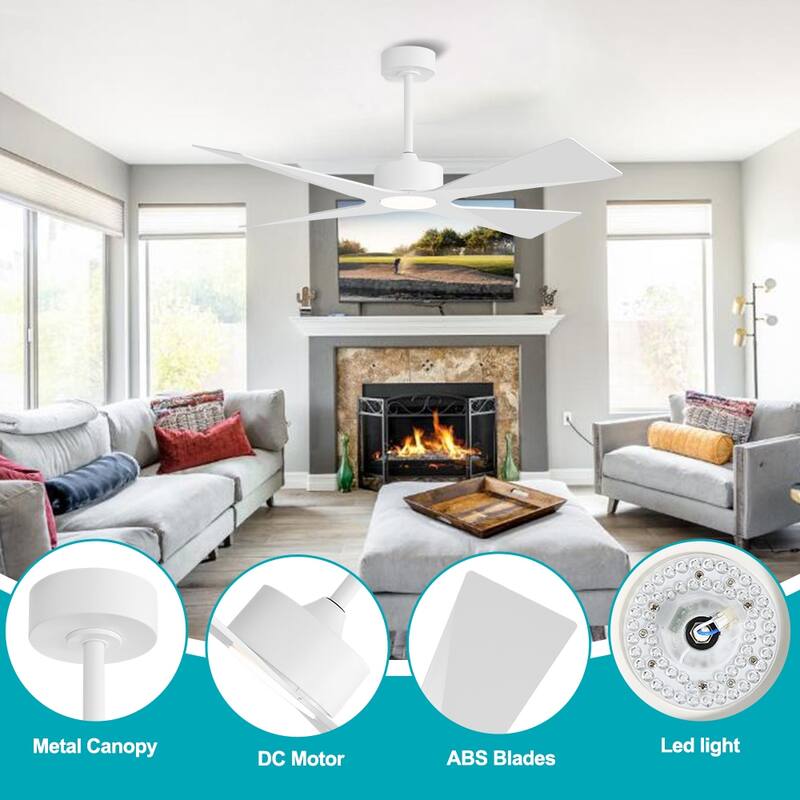 MLiAN 54 In. 4 -ABS Blades Wet Rated Outdoor Ceiling Fan with Remote