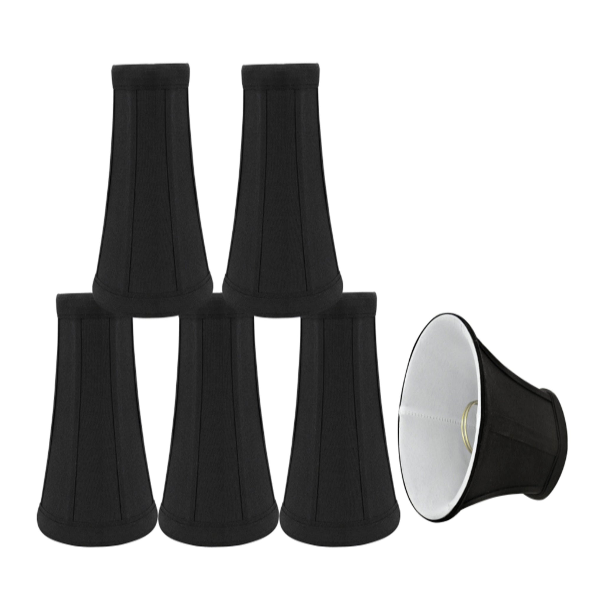 Aspen Creative Bell Chandelier Clip On Lamp Shade 6 Pack Black 2 1 2 x 4 x 5 Black