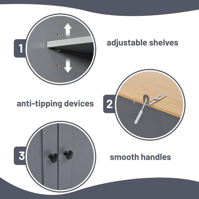 Freestanding Kitchen Pantry Large Cupboard Storage Cabinet with 2 Drawers