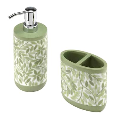 Avanti Linens Stratford Toothbrush & Lotion Dispenser Set - Bath Acc 2pc Set - TB, LP