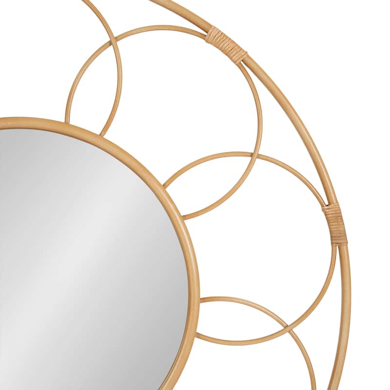 Kate and Laurel Cori Round Rattan Mirror