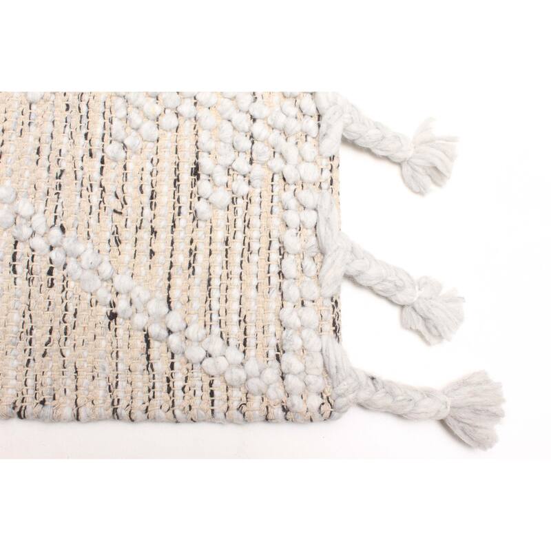 ECARPETGALLERY Braid weave Sienna Beige Wool Rug - 5'2 x 8'0