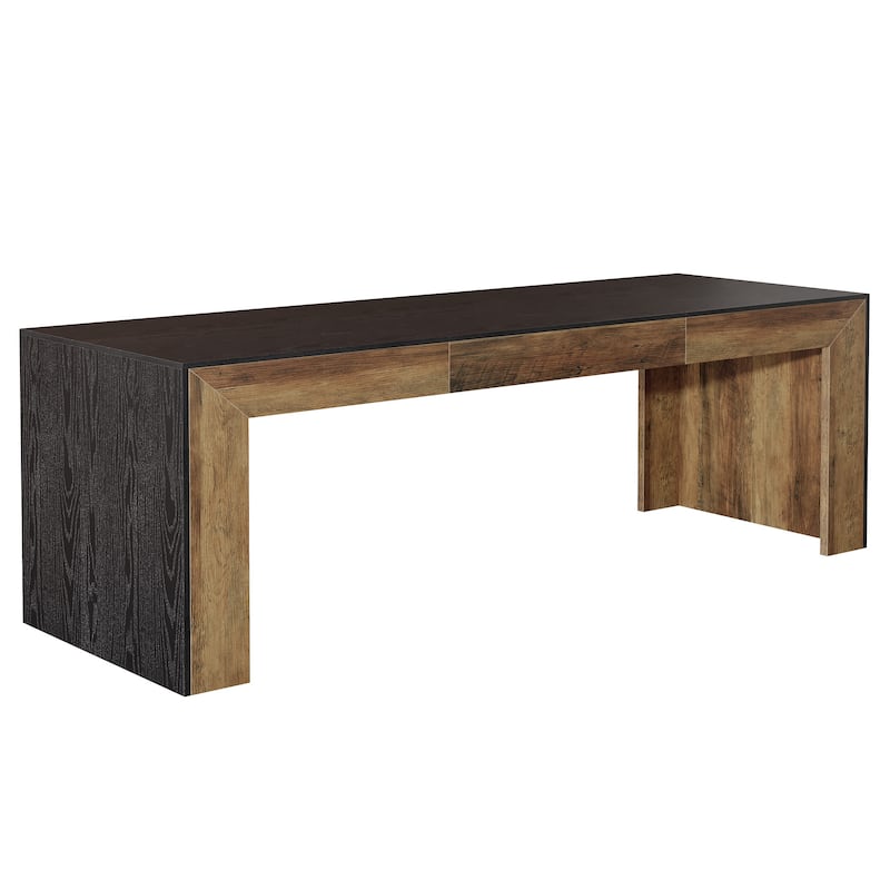 78.7" Long Computer Desk, Wood Executive Workstation, Home Office Writing Gaming Table Accent Desk