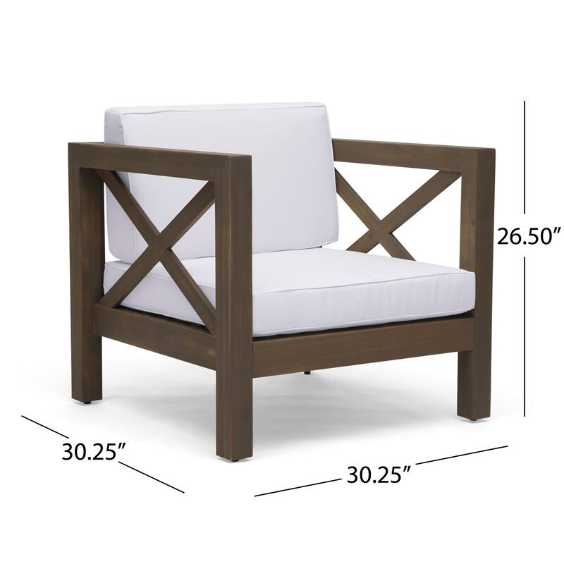 Brava Outdoor Acacia Club Chairs (Set of 2) by Christopher Knight Home