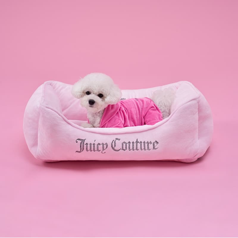 Juicy Couture Bling and Crown Pet Bed - 28" x 18" x 10" - Pink
