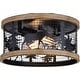 preview thumbnail 1 of 9, Vaxcel Lighting C0307 2 Light 12" Wide Flush Mount Drum Ceiling Black and Burnished Teak