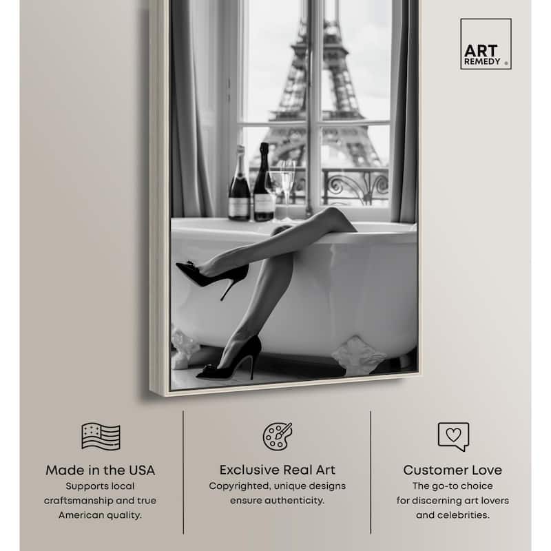 Bathtub Sit Back Glam Canvas by Art Remedy