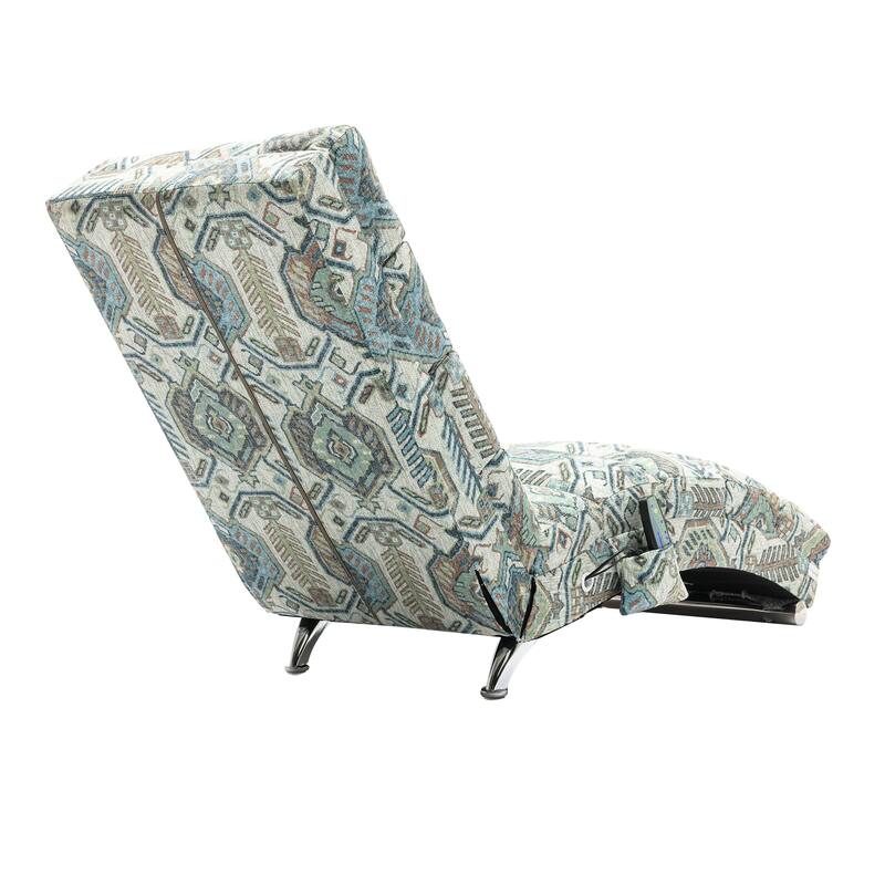 Linen Chaise Lounge Indoor Chair, Modern Long Lounger for Office or Living Room