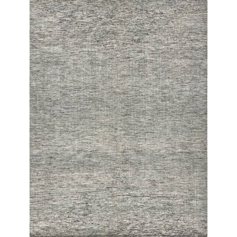 EXQUISITE RUGS Crescent Hand-knotted New Zealand Wool Grey Area Rug.