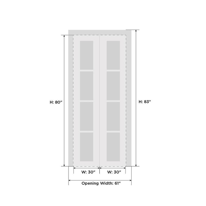 Sliding Closet Bi-fold Doors | Mela 0755 Painted White | Sturdy Tracks Moldings Trims | Wood Solid Bedroom Wardrobe Doors