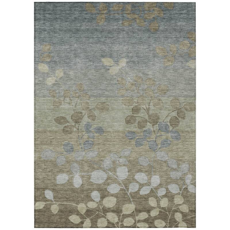 HomeRoots Floral Transitional Rectangle Outdoor Rug