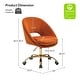 preview thumbnail 8 of 8, HULALA HOME Ramona Modern Velvet Height Adjustable 360 Swivel Task Chair with Metal Base