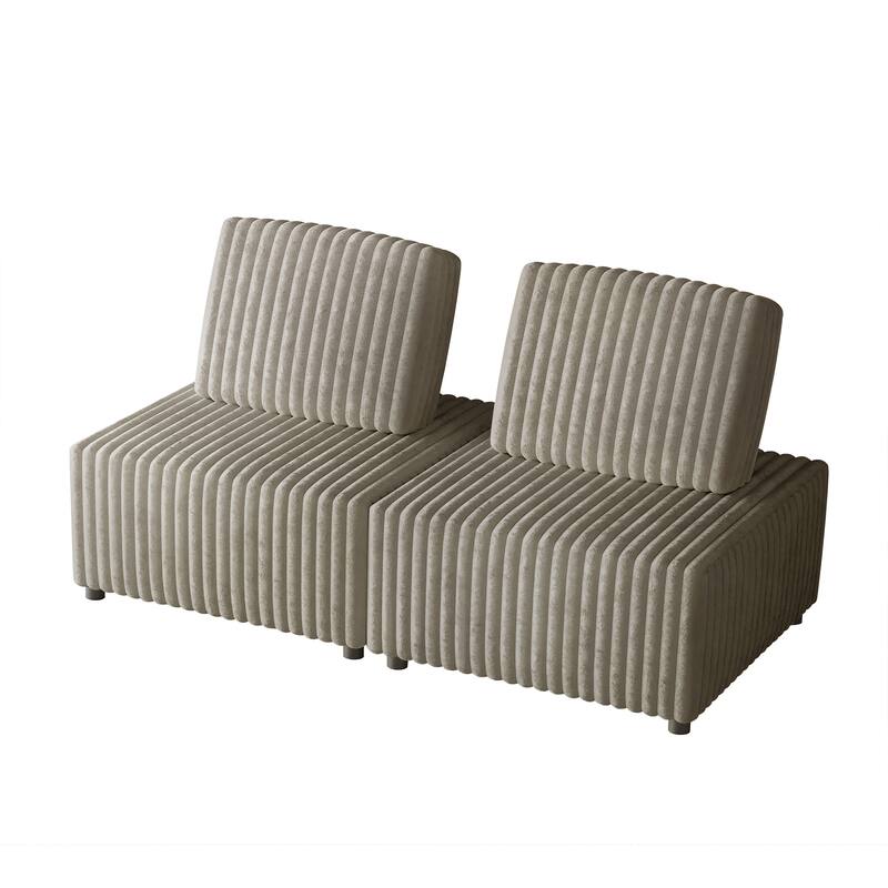 CraftPorch Luxurious Velvet Upholstered 2 Pieces Chair - Beige - 2 Piece