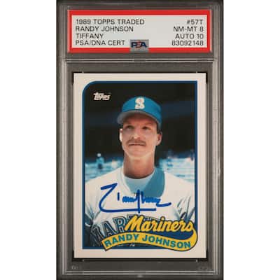 Randy Johnson 1989 Topps Tiffany Signed Rookie Card #57T Auto PSA 10 83092148 - 8'6" x 11'6"