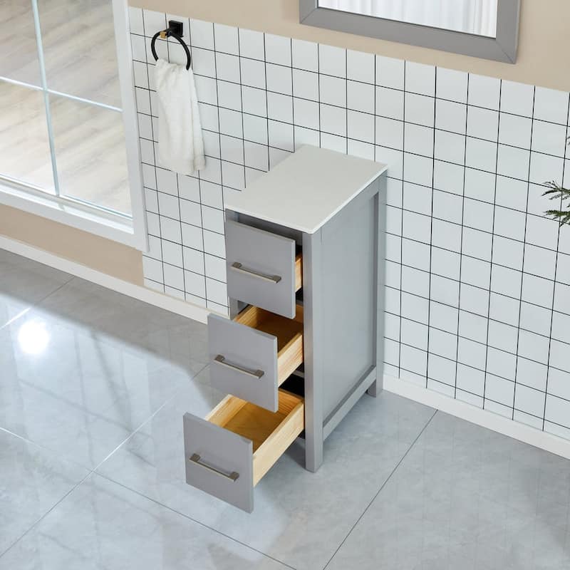 Vanity Art 12-Inch Bathroom Vanity Cabinet 3 Drawer Side Storage Organizer Freestanding Single Vanity Bedroom/Bathroom/Entryway