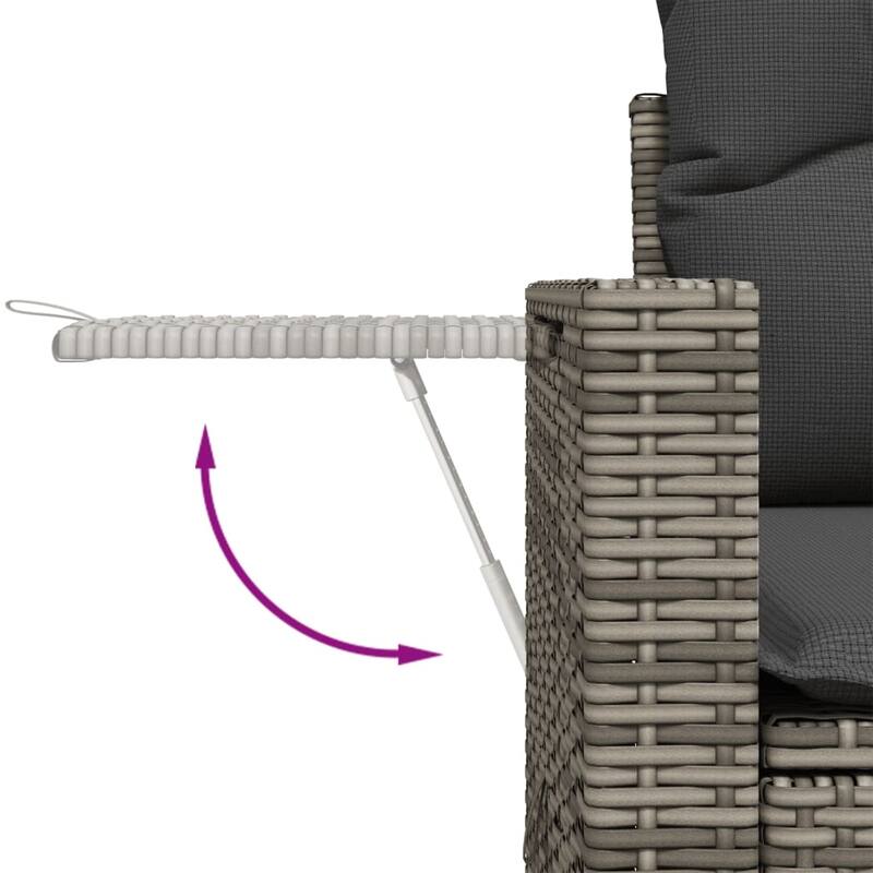 vidaXL Patio Sofa Set with Cushions Outdoor Conversation Furniture Poly Rattan