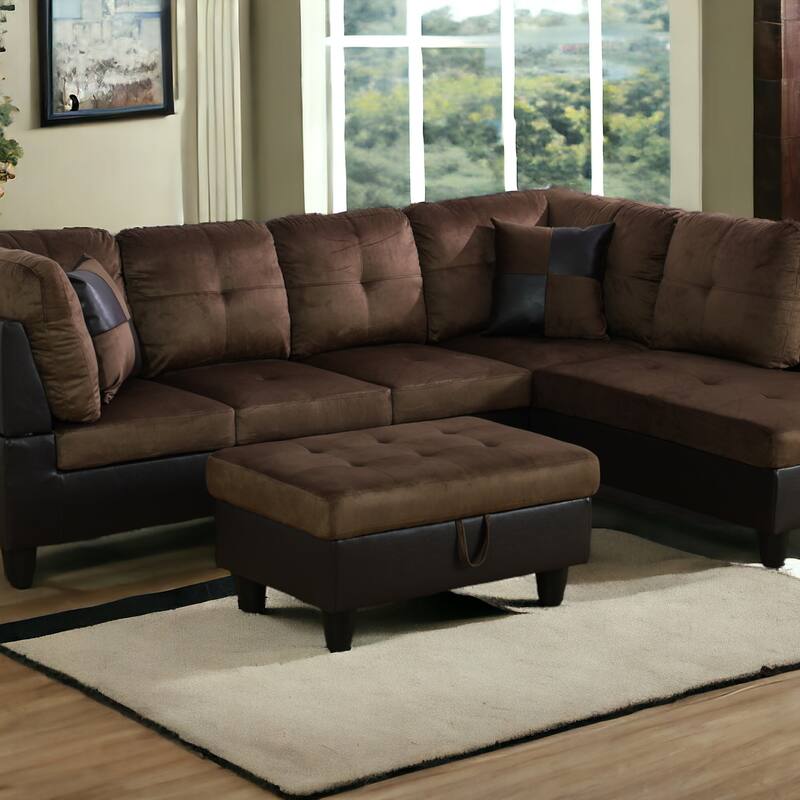 KISRAIS 34" Wide Upholstered Storage Ottoman