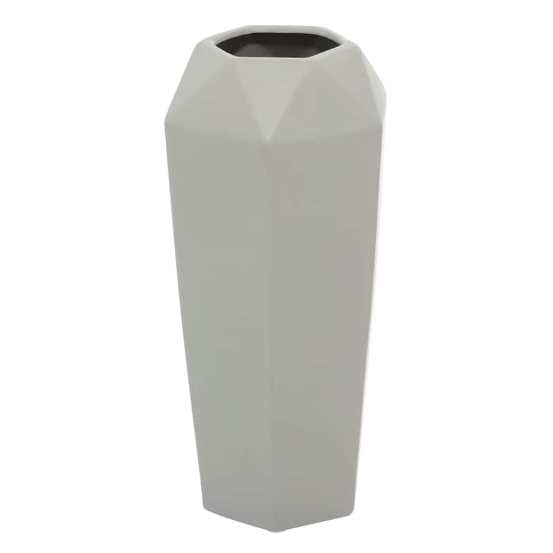 Ceramic Vase - Gray - Roche River Decor - 6"W x 6"L x 14"H